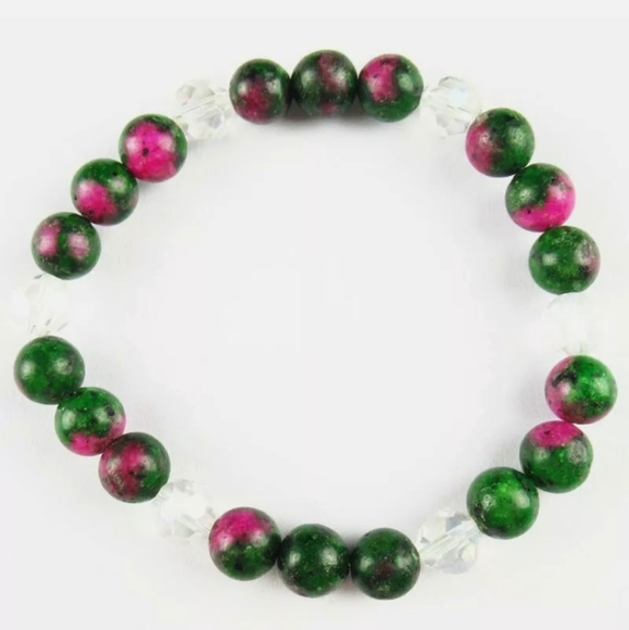 New Ruby in Fuchsite, Titanium Crystal Bracelet. - Picture 4 of 4